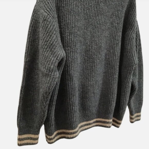 Gray Turtleneck Sweater, Zara Knit, Size Large - Picture 3 of 7